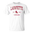 Lafayette ルイジアナ Laビンテージスポーツデザイン レッドプリント Tシャツ