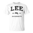 Lee Massachusetts Ma ビンテージ スポーツ デザイン ブラックプリント Tシャツ