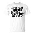 Livin' Thatoccer Mom Life ファニースポーツ 母の日 長袖tシャツ Tシャツ