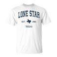 Lonetar Texas Tx ヴィンテージ アスレチック ネイビー スポーツデザイン Tシャツ
