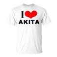 I Love Akita 愛 ハート 秋田 秋田県 日本 お土産 かわいい おしゃれ Tシャツ