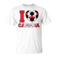 I Love Canada サッカーボール 男の子 女の子 キッズ カナダ国旗 Tシャツ