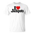 I Love Heart Jackpotslotslot Machines カジノラスベガス Tシャツ
