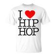 I Love Hip Hop ハート ラップ&ヒップホップファン Tシャツ