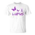 Lupus Warrior パープルバタフライ&リボン ポケット付き Tシャツ
