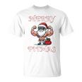 Merry Fitmas クリスマス フィットネス アグリークリスマス スウール サンタ 長袖tシャツ Tシャツ