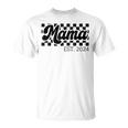 For New Mom Retro Checkered Mama Est 2024 T-Shirt
