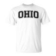 Ohio バーシティスタイル テキスト フラッグ スポーツ アスレチック ジャージスタイル Tシャツ