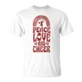 Peace Love And Cheer ボヘミアンレインボーチアリーダー Tシャツ