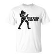 Rock 'N' Roll Never Dies ギタープレーヤー Tシャツ