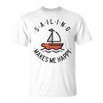 Sailing Makes Me Happy レッド ヨット Tシャツ
