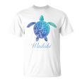 Save The Hawaiiea Turtles ハワイアンブルー トライバルタートルホヌ Tシャツ