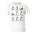 Shetland シープドッグ シェルティ 犬 ヨガ ポーズ ワークアウト エクササイズ Tシャツ