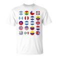 Todas Banderas Latinoamericanas Países Banderas Latinoamerica Camiseta unisex