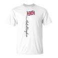 Uk United Kingdomignature ユニオンジャックフラッグポール背面に Tシャツ