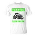 Zum Traktor Fahren Geboren Zurchule Gezwungen T-Shirt