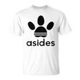 【バックプリント・背中側】Asides アシデス 足です。肉球です。【変なtシャツ屋】スポーツ ブランド パロディ 面白 長袖tシャツ Tシャツ