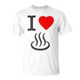 【バックプリント・背中側】アイラブ・温泉 マーク お風呂 銭湯 記号 お土産 旅行 ハート スタッフ 面白い Tシャツ