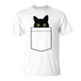【ポケットから覗くネコ】黒猫 にゃんこ 猫好き 猫 可愛い ネコ 子猫 ネコ好き 面白い 変な 遊び心 ネタ ウケ狙い Tシャツ