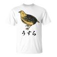 うずら 面白いtシャツ かわいい 鳥 筆文字 メンズ おもしろ 面白い 服 オリジナル グッズ 文字tシャツ ネタ Tシャツ