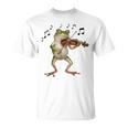 おもしろミュージシャン バイオリニスト かわいいカエル 演奏 バイオリン Tシャツ