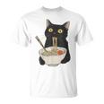 おもしろ猫 食べる 麺 ラーメン 日本猫 食べる 麺 Tシャツ
