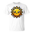 かわいい 漫画 太陽 放射 オレンジ イエロー 愛らしい Tシャツ