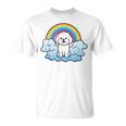 かわいいボロネーゼ犬 レインボークラウド カラフル カワイイ 子犬好き Tシャツ