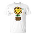 ひまわり 花 ポット シンプル クリップアート Tシャツ