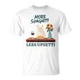 より多くのスパゲッティ、より少ないアップセッティ、イタリア料理 猫愛好家 Tシャツ