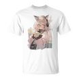 アニメ ワイフ かわいい アニメ 漫画 猫 女の子 甘い レトロ 日本 Tシャツ