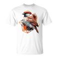 アメリカンツリー スズメ 鳥 幾何学模様 パッテンアート かわいい鳥 ロー Tシャツ