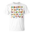 アルファベット動物学習abc キュート キッズ 教育 小道具 Tシャツ