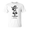 アロハ ハワイ ハワイアン ヴィンテージ ワヒネ フラダンス ダンサー ガール Tシャツ