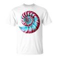 アンモナイトスパイラル貝殻 長袖tシャツ Tシャツ