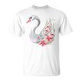 エレガントな白鳥の花 Tシャツ