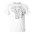 エレファントtシャツ、幾何学象クッション象 Tシャツ