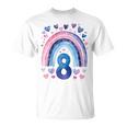 キッズ 誕生日 8 女の子 レインボー 水彩 8歳 Tシャツ