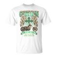 キリスト教バイカーライドウィズジーザスオートバイバックプリントデザイン Tシャツ