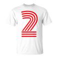 クールなレトロなレタリングジャージ、背番号2 Two Dos Tシャツ