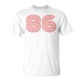 クールなレトロなレタリングジャージ、背番号86 1986 Tシャツ