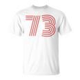 クールレトロライティングジャージ、背番号73 1973 Tシャツ