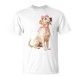 コケットボウ ラブラドールレトリバー 犬 ラボ ママ ピンクリボン 女の子 Tシャツ