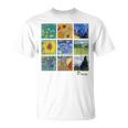 ゴッホの絵画、ひまわり、星月夜 Tシャツ