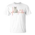 ゴールデンチンチラ ペルシャ猫 ハートビート Ekg I Love My Cats Tシャツ