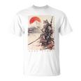 サムライ 猫戦士 浮世 墨絵 猫 サムライ 長袖tシャツ Tシャツ