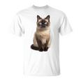 シャム猫 美人 雄大なシャム猫 ラブリーシャム猫 Tシャツ