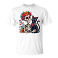 スケルトン ハグ 猫 シュガー スカル Día Los Muertos ハロウィン Tシャツ