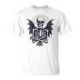 スケルトン ハロウィン コスチューム 怖い 不気味な翼 死 Tシャツ