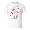 スコティッシュフォールド ネコ 桜の花 長袖tシャツ Tシャツ